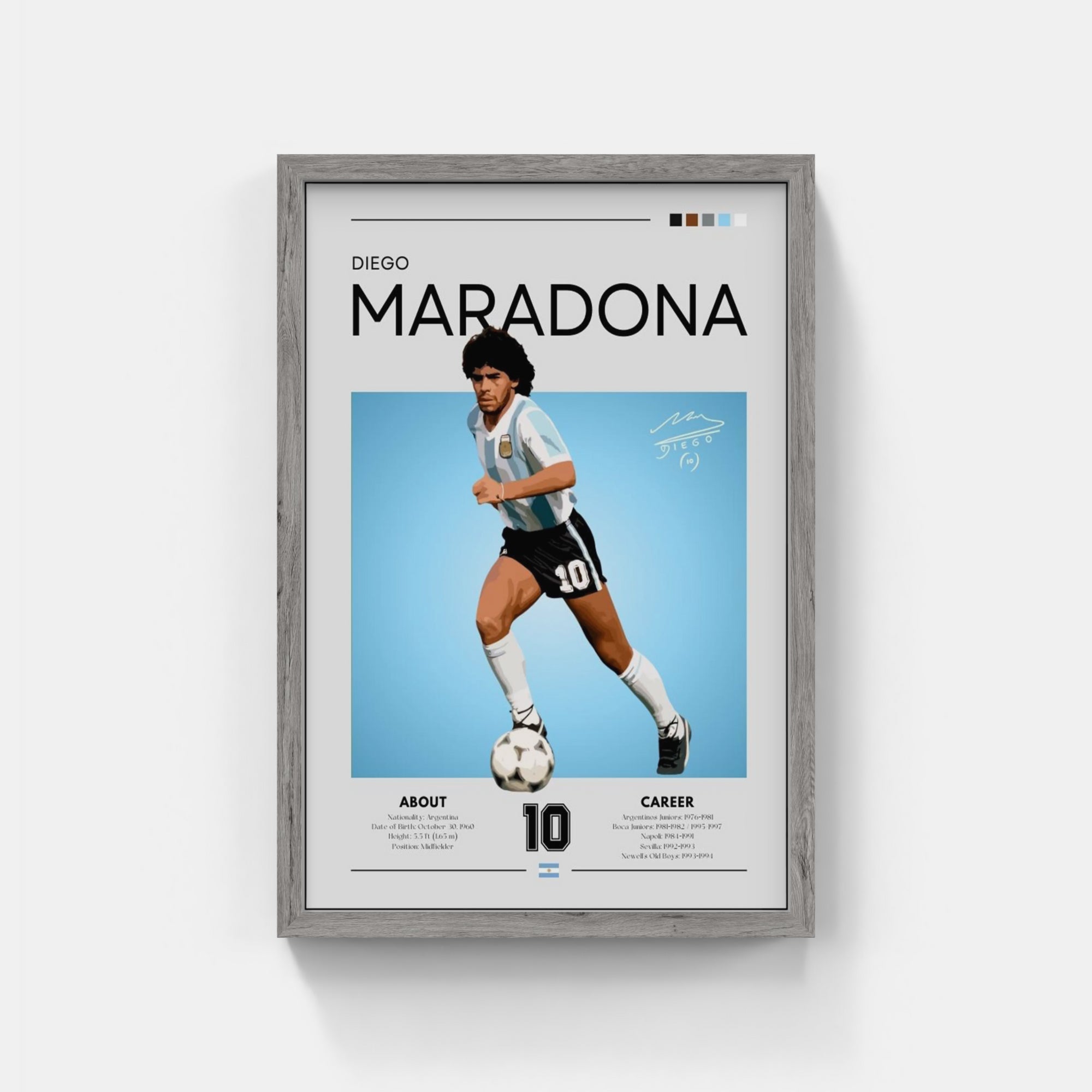 Plakat - Diego Maradona grafisk look - admen.dk