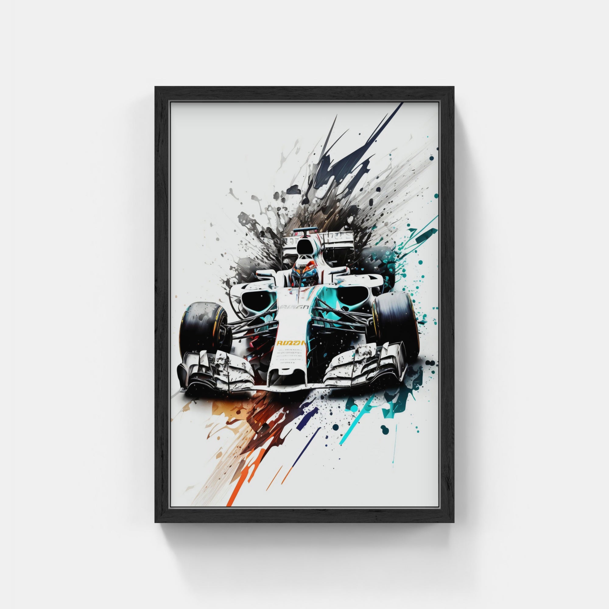 Plakat - Formel 1 Hvid watercolor - admen.dk