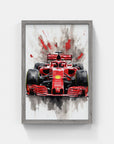 Plakat - Formel 1 Ferrari watercolor - admen.dk