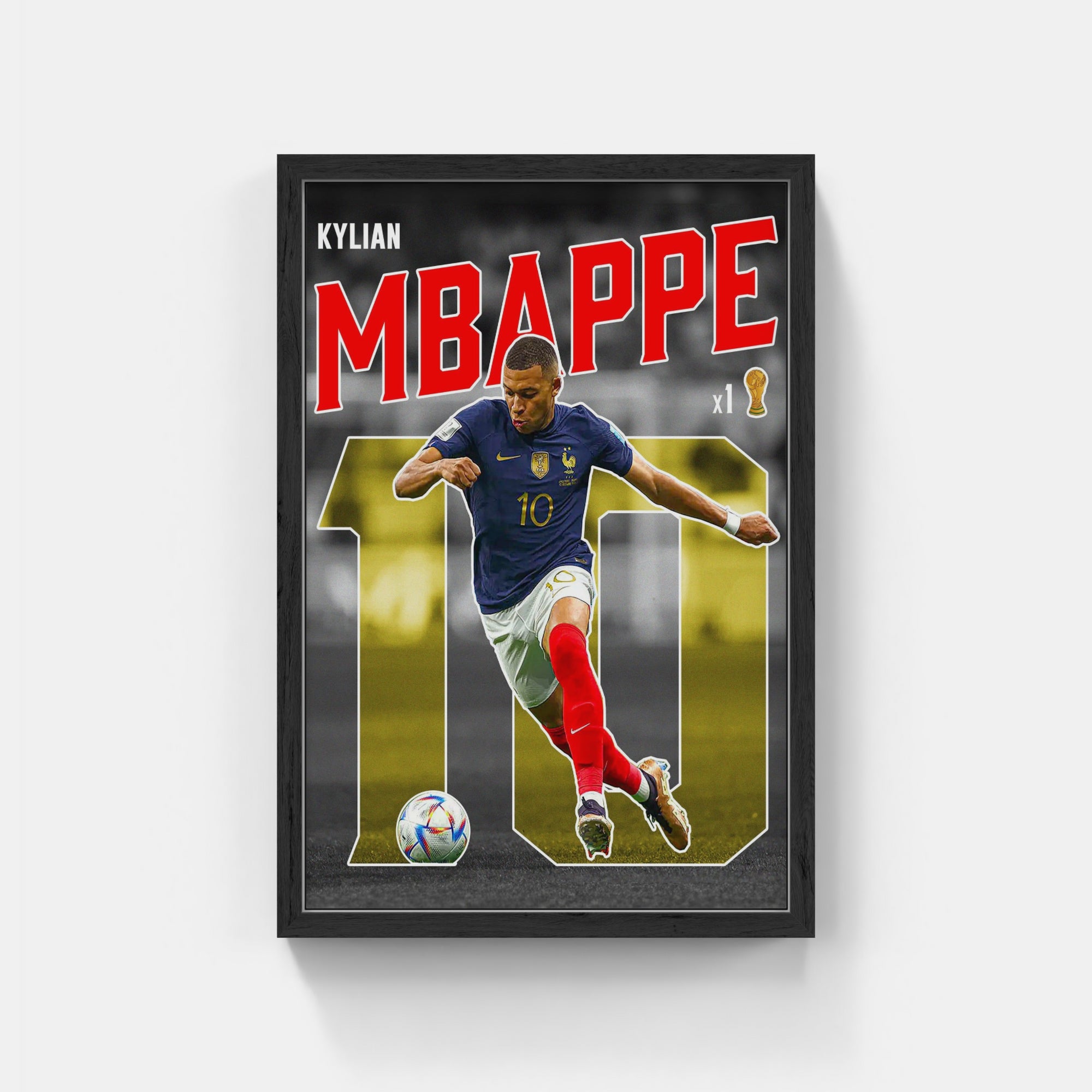 Plakat - Kylian Mbappe i fart - admen.dk