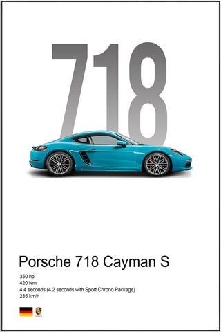 Plakat - Porsche 718 Cayman S kunst