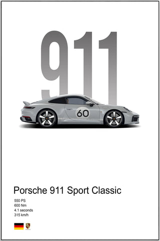 Plakat - Porsche 911 Sport Classic kunst