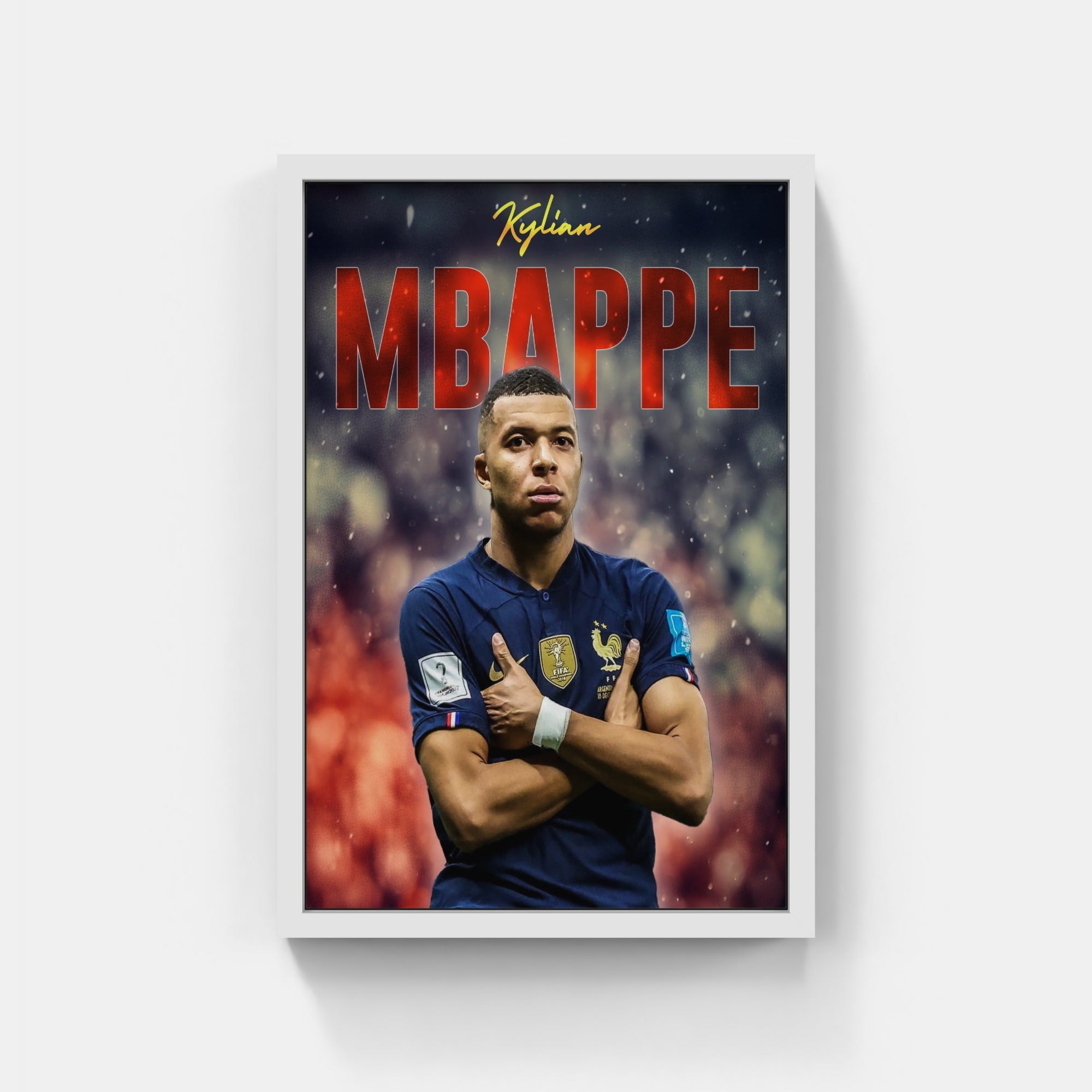 Plakat - Kylian Mbappe fodbold kunst - admen.dk