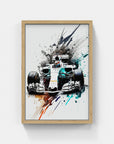 Plakat - Formel 1 Hvid watercolor - admen.dk