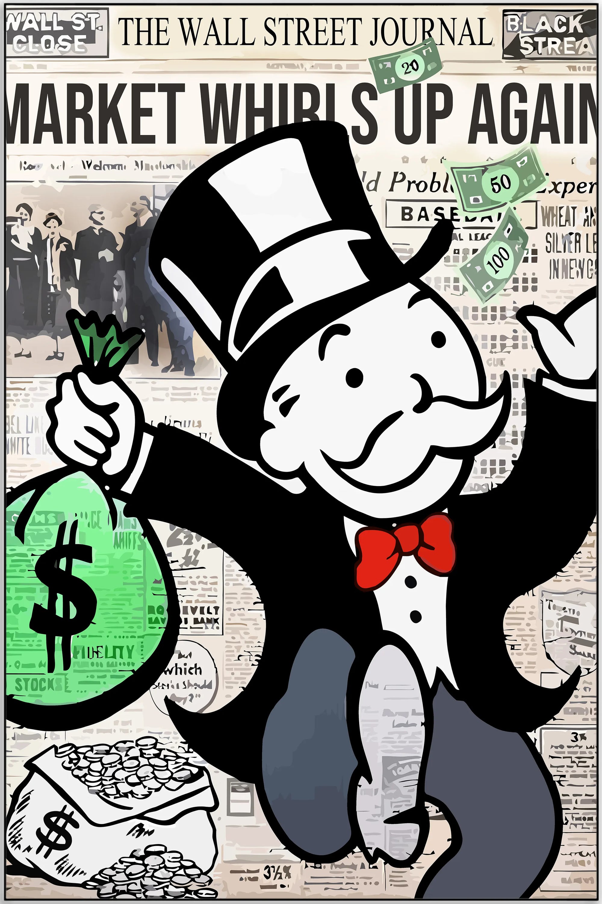 Plakat - Alec Monopoly - Market whirls citat - admen.dk