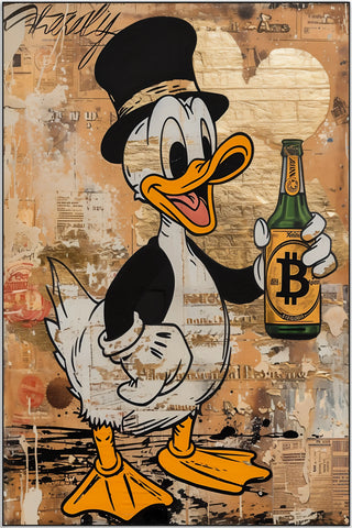 Poster - Donald duck with umbrella