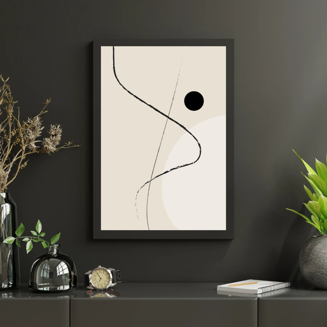 Plakat - Beige line kunst - Admen.dk