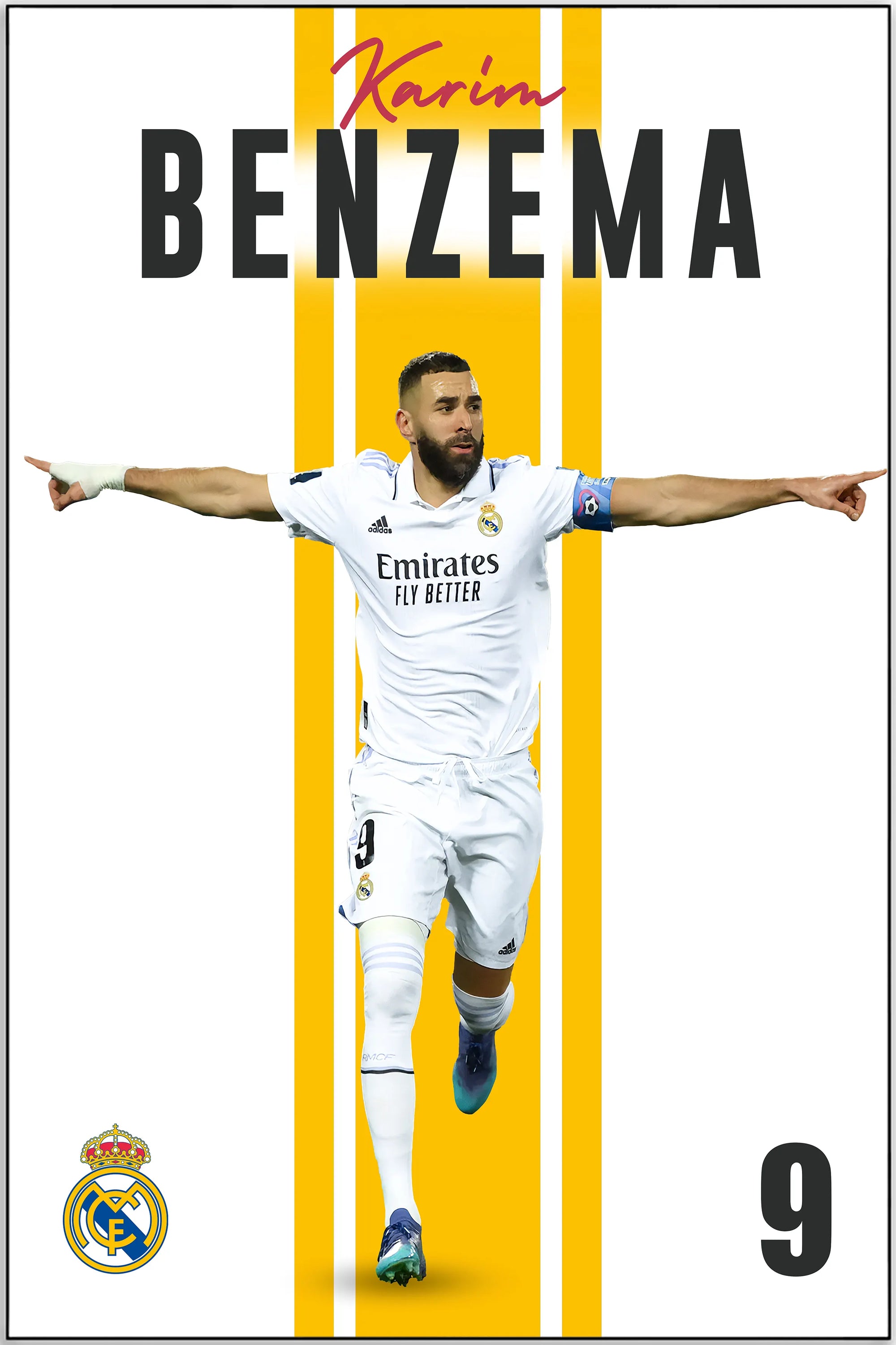 Plakat - Karim Benzema i jubel - admen.dk