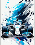 Plakat - Formel 1 Blå watercolor - admen.dk