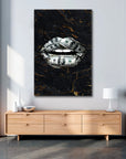 Plakat - Black dollar lips kunst - admen.dk