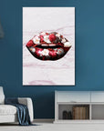 Plakat - Blomstret lips kunst - admen.dk