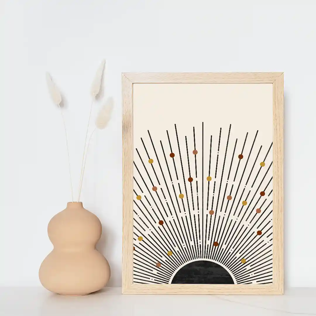 Plakat - Boho sun lines kunst - admen.dk