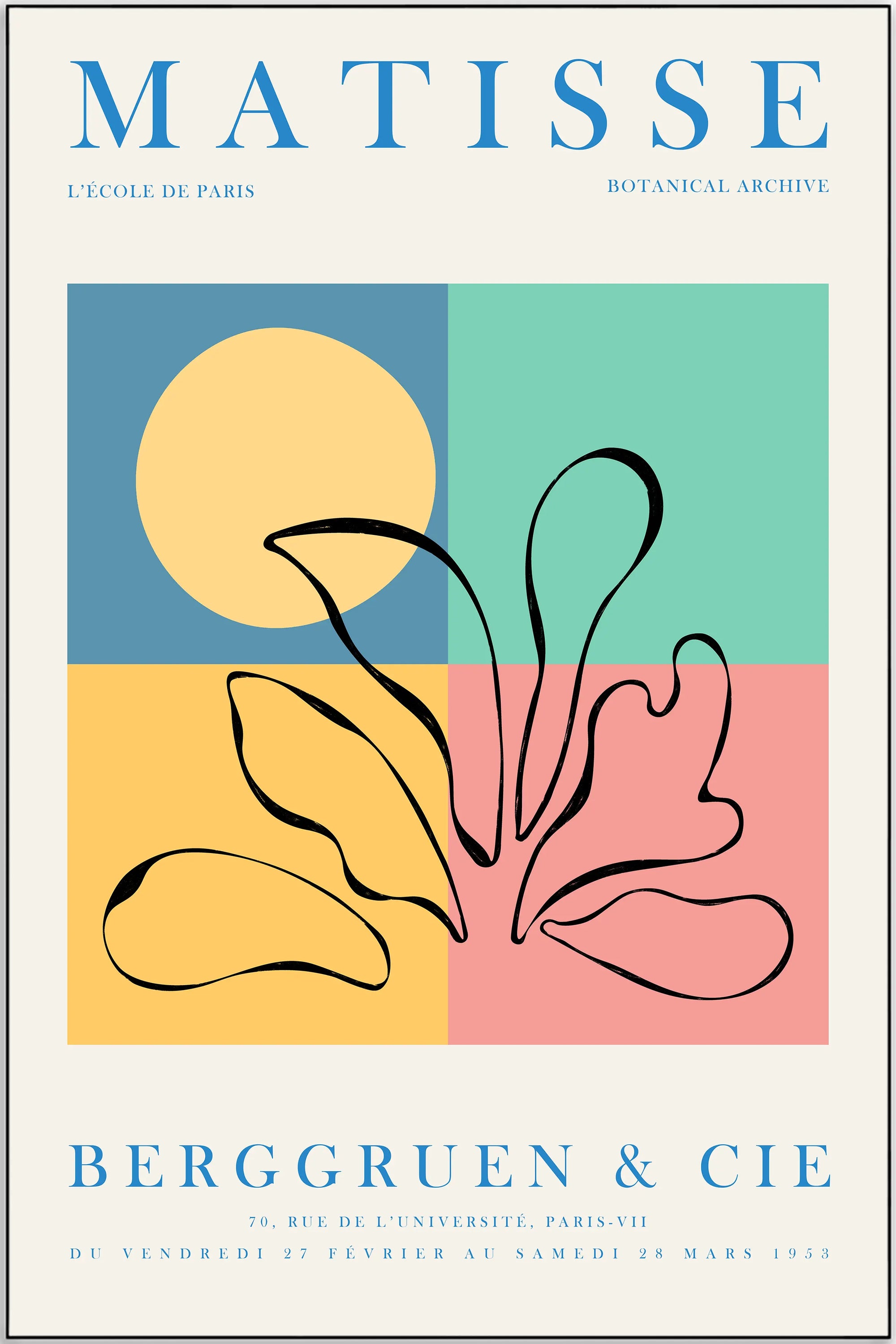 Plakat - Matisse - Botanical archive kunst - admen.dk