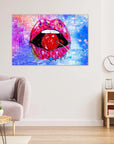 Plakat - Cherry pink lips kunst - admen.dk