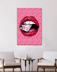 Plakat - Diamond lips and heart kunst - admen.dk