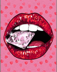 Plakat - Diamond lips and heart kunst - admen.dk