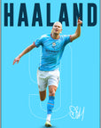 Plakat - Erling Haaland i farve