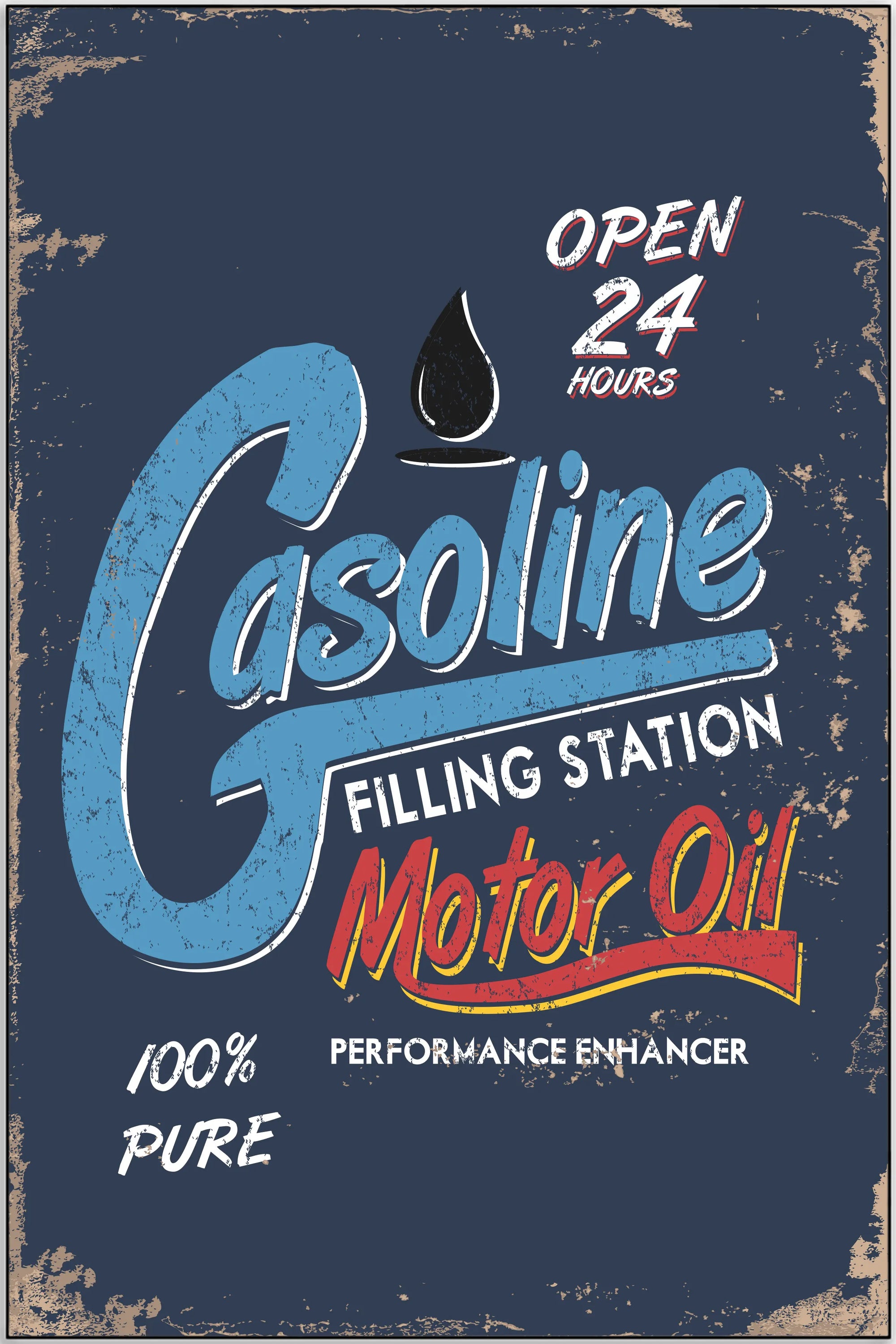 Plakat - Gasoline filling station - admen.dk