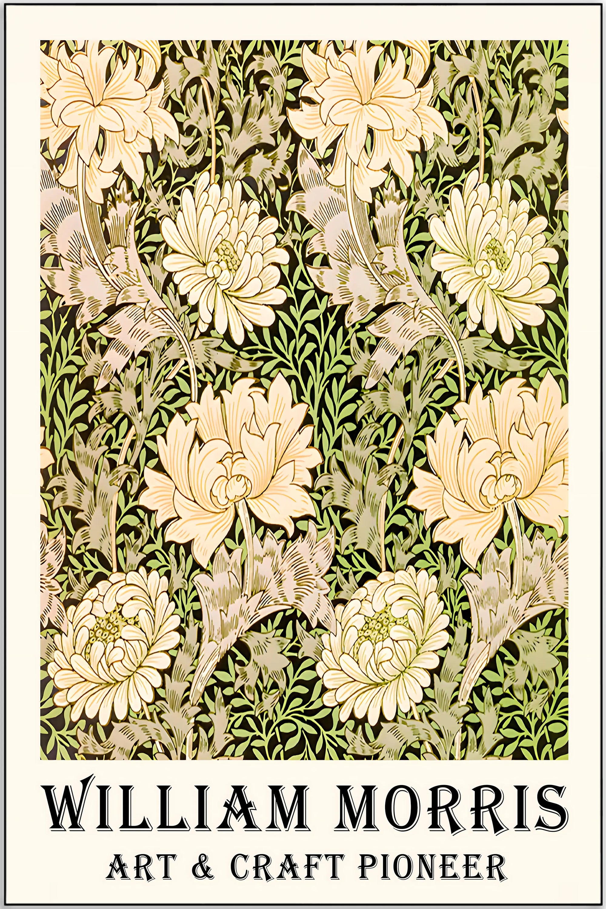 Plakat - William Morris - Green flowers kunst - admen.dk