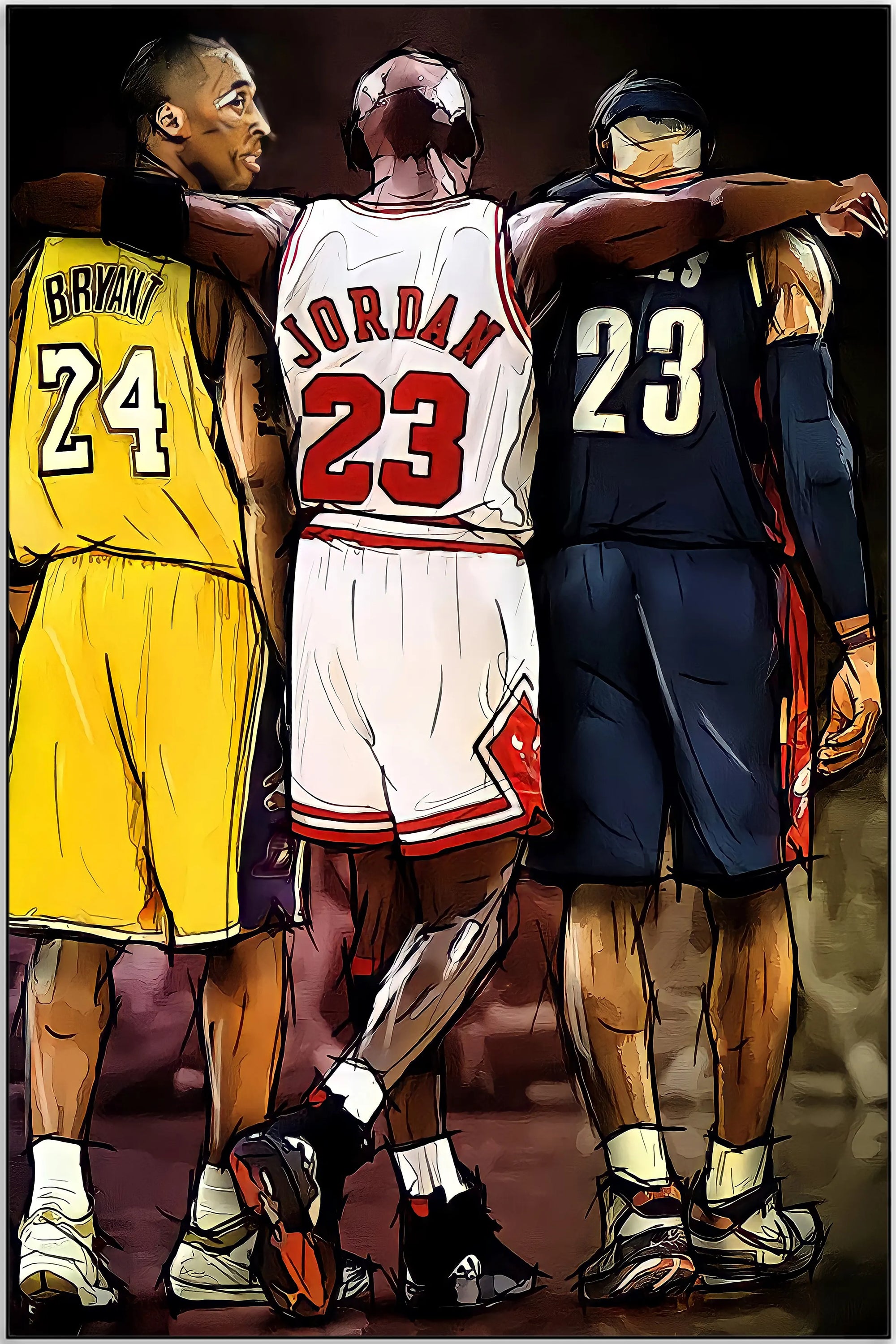 Plakat - Ikoner, Kobe, Lebron, Michael - admen.dk