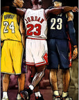 Plakat - Ikoner, Kobe, Lebron, Michael - admen.dk