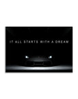 Plakat - It all starts with a dream - Sort Lamborghini - admen.dk