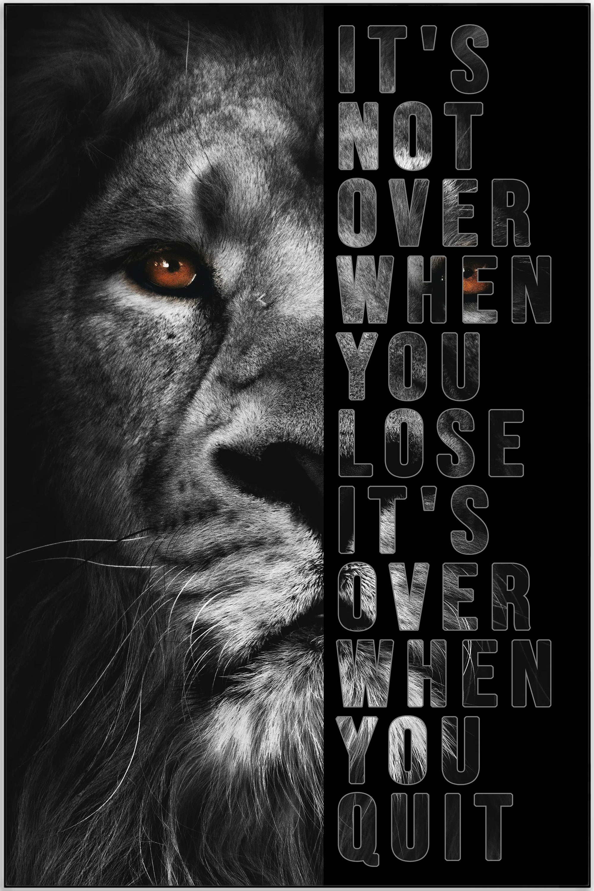 Plakat - Its not over when you lose citat - admen.dk