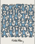 Plakat - Keith Haring blue kunst - admen.dk