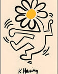 Plakat - Keith Haring i gul - admen.dk