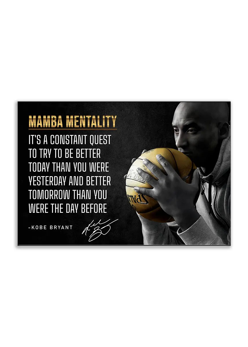 Plakat - Kobe Bryant Mamba mentality citat - admen.dk