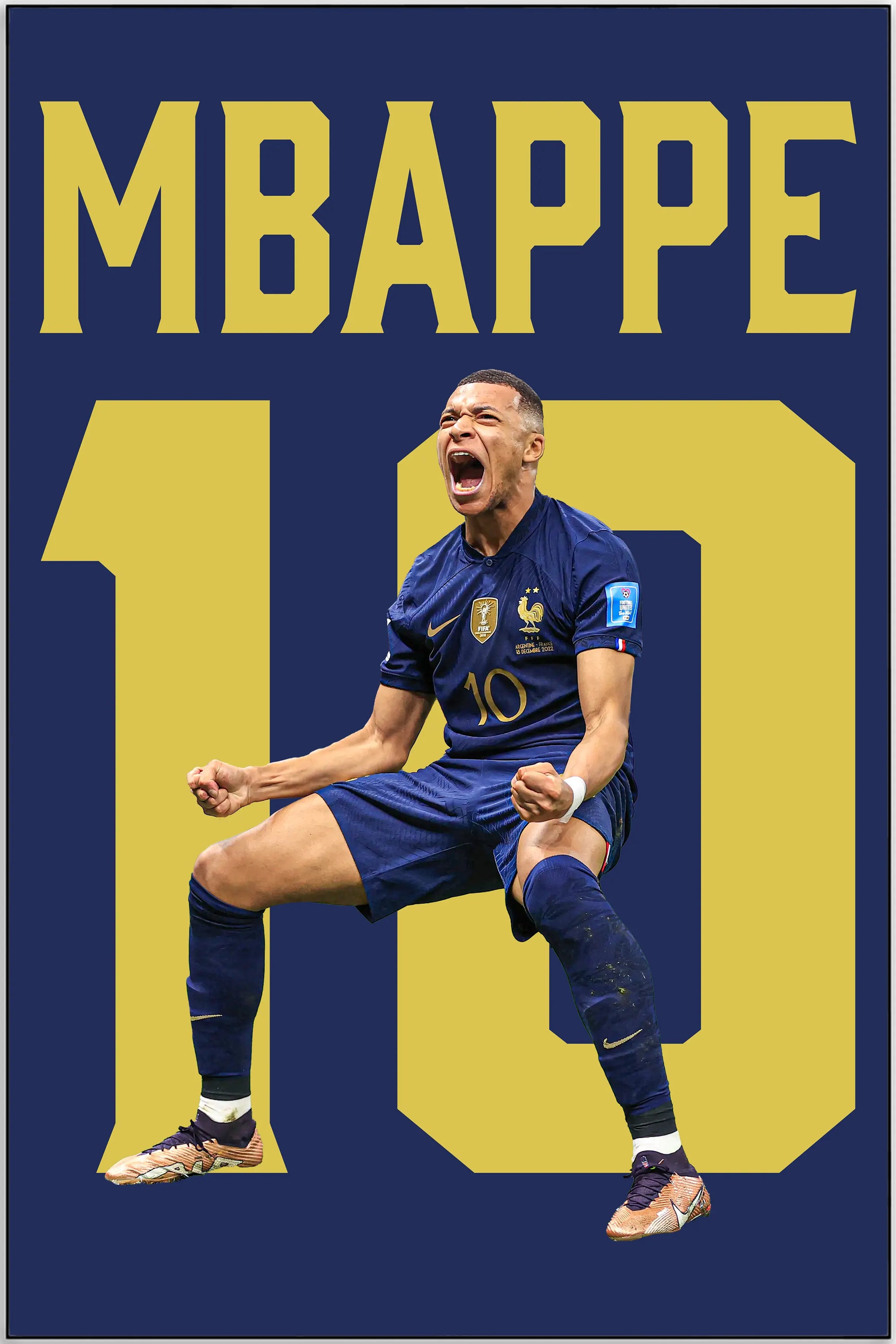 Plakat - Kylian Mbappe 10 - admen.dk