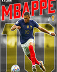 Plakat - Kylian Mbappe i fart - admen.dk