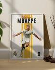 Plakat - Kylian Mbappe Real Madrid i striber