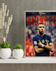 Plakat - Kylian Mbappe fodbold kunst