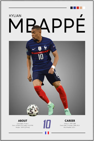 Plakat - Kylian Mbappe grafisk style - Admen.dk