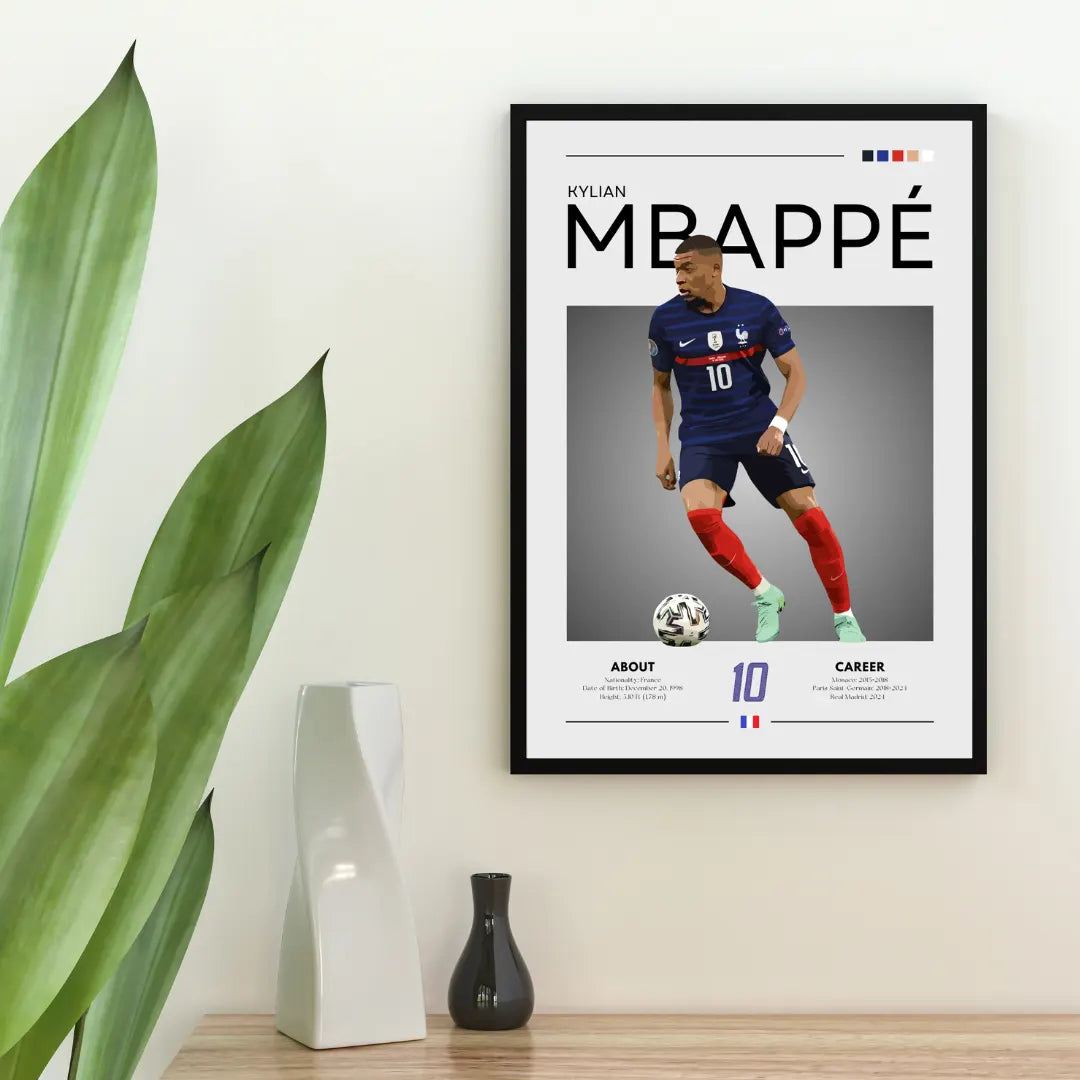 Plakat - Kylian Mbappe grafisk style - Admen.dk