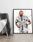 Plakat - Kylian Mbappe i PSG kunst - admen.dk