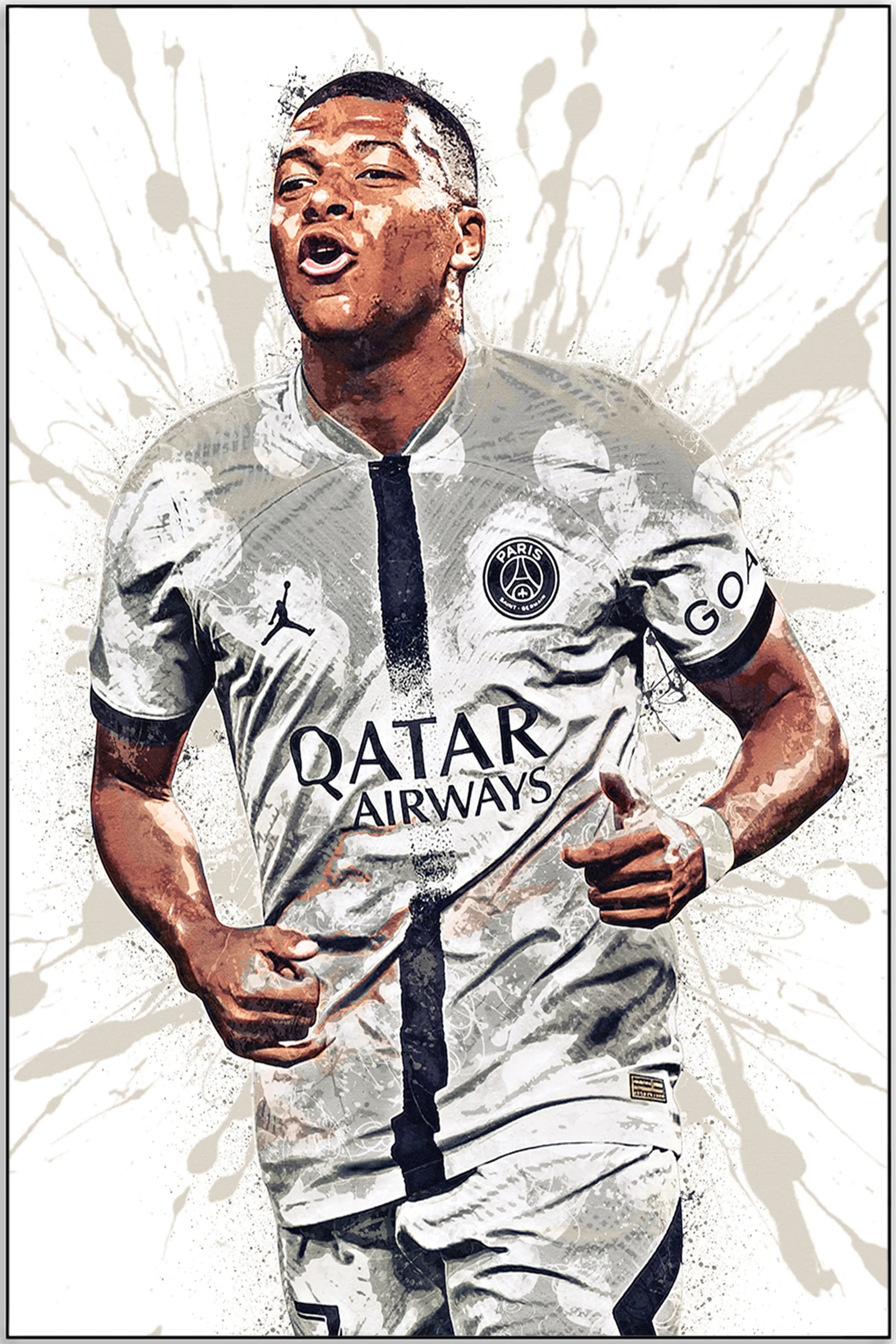 Plakat - Kylian Mbappe i PSG kunst - admen.dk