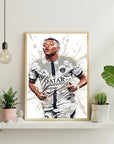 Plakat - Kylian Mbappe i PSG kunst