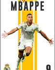 Plakat - Kylian Mbappe Real Madrid i striber