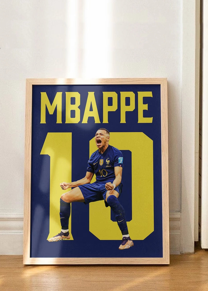 Plakat - Kylian Mbappe 10 - admen.dk