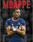 Plakat - Kylian mbappe med råb kunst - admen.dk