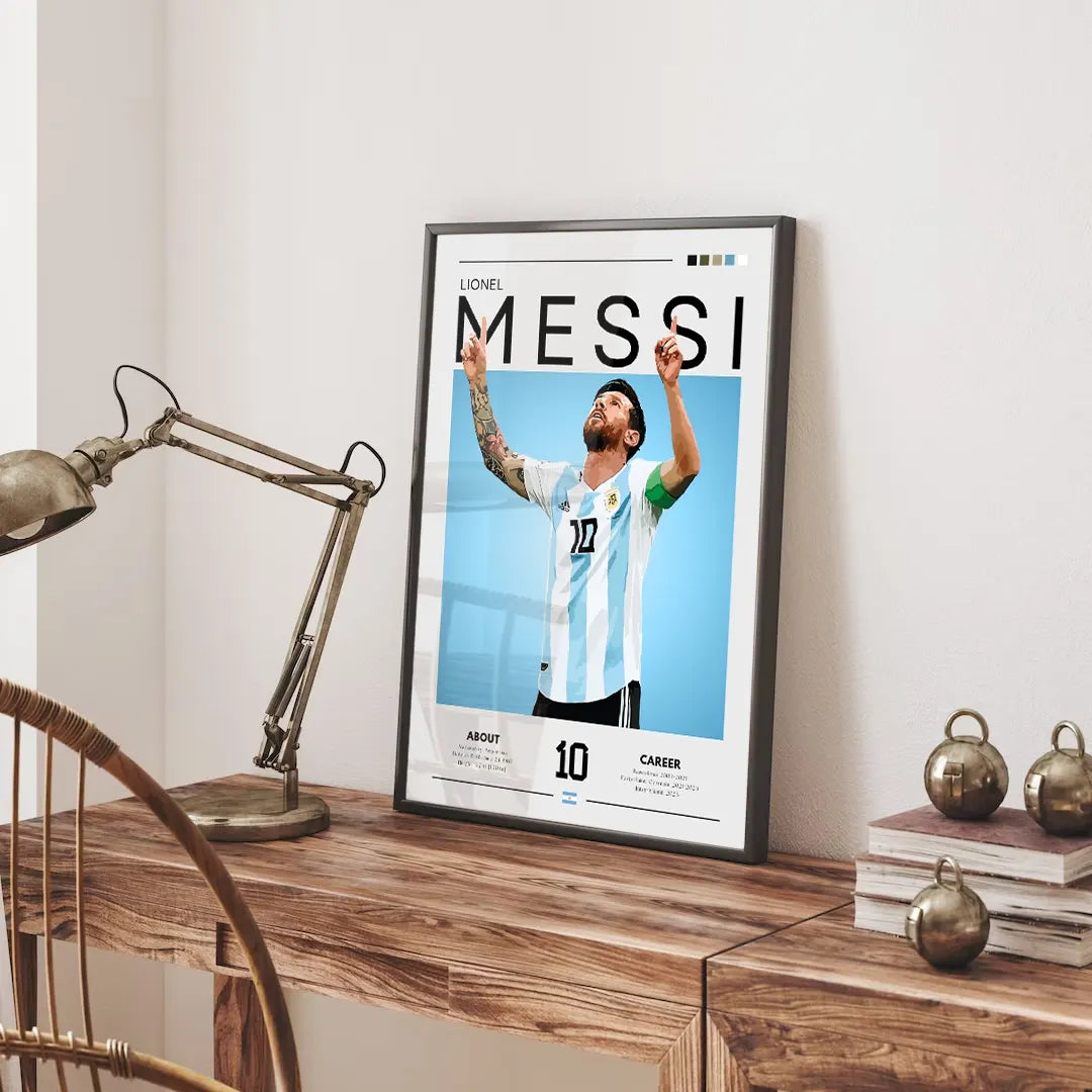 Plakat - Lionel Messi takker sin gud - admen.dk