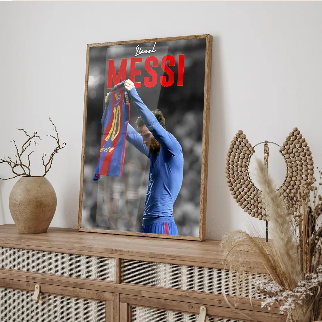 Plakat - Lionel Messi med tshirt kunst - admen.dk