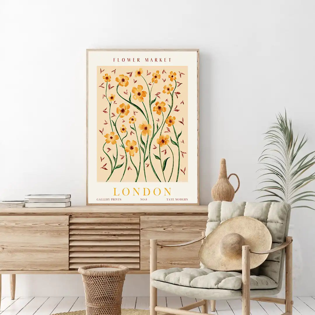 Plakat - London creme - Flower market - admen.dk