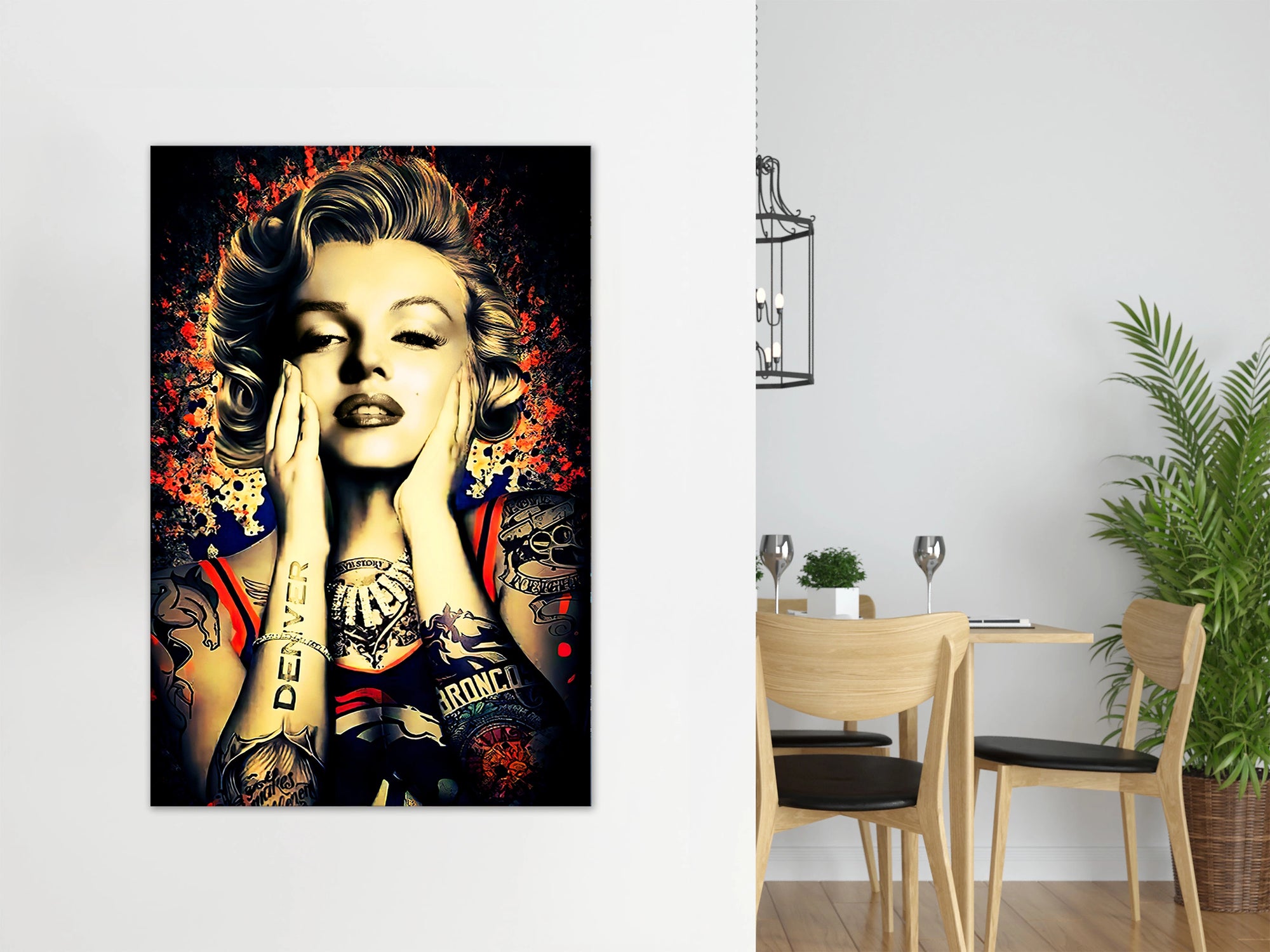 Plakat - Marilyn Monroe med tatoveringer - admen.dk