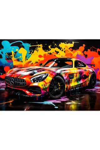 Plakat - Mercedes AMG GT streetkunst - admen.dk