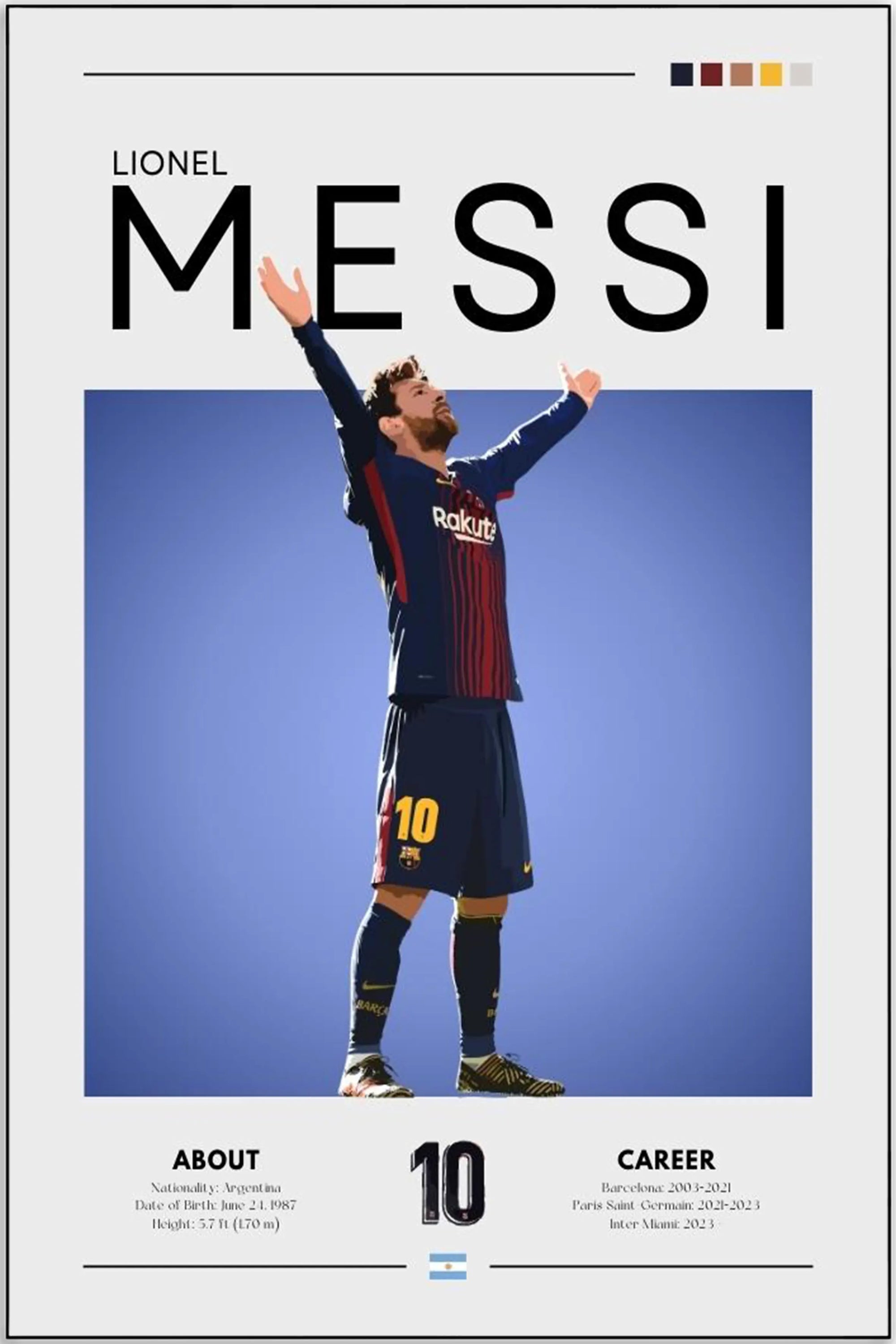 Plakat - Messi i Barcelona look - admen.dk