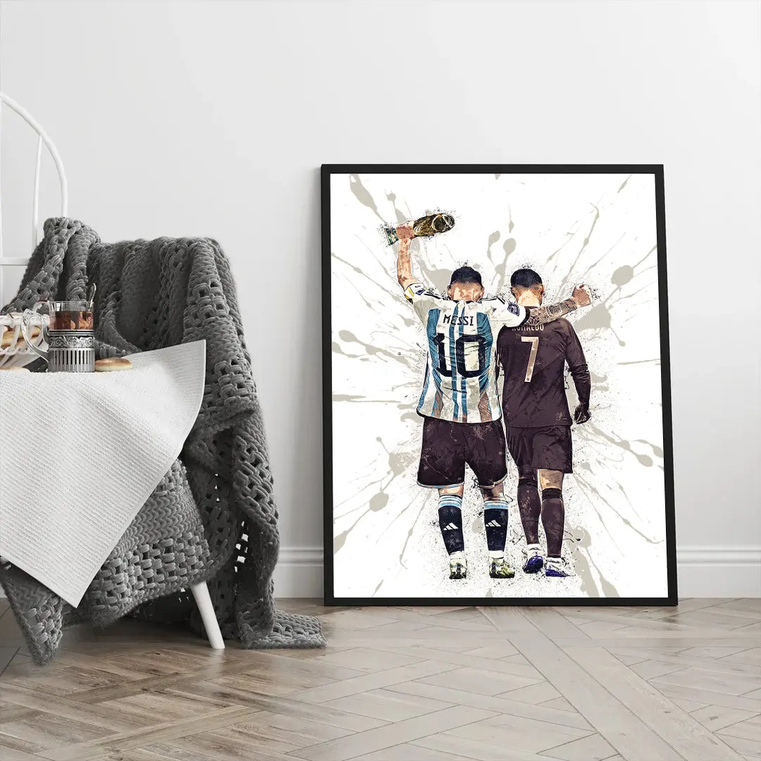 Plakat - Messi og Ronaldo worldcup kunst - admen.dk