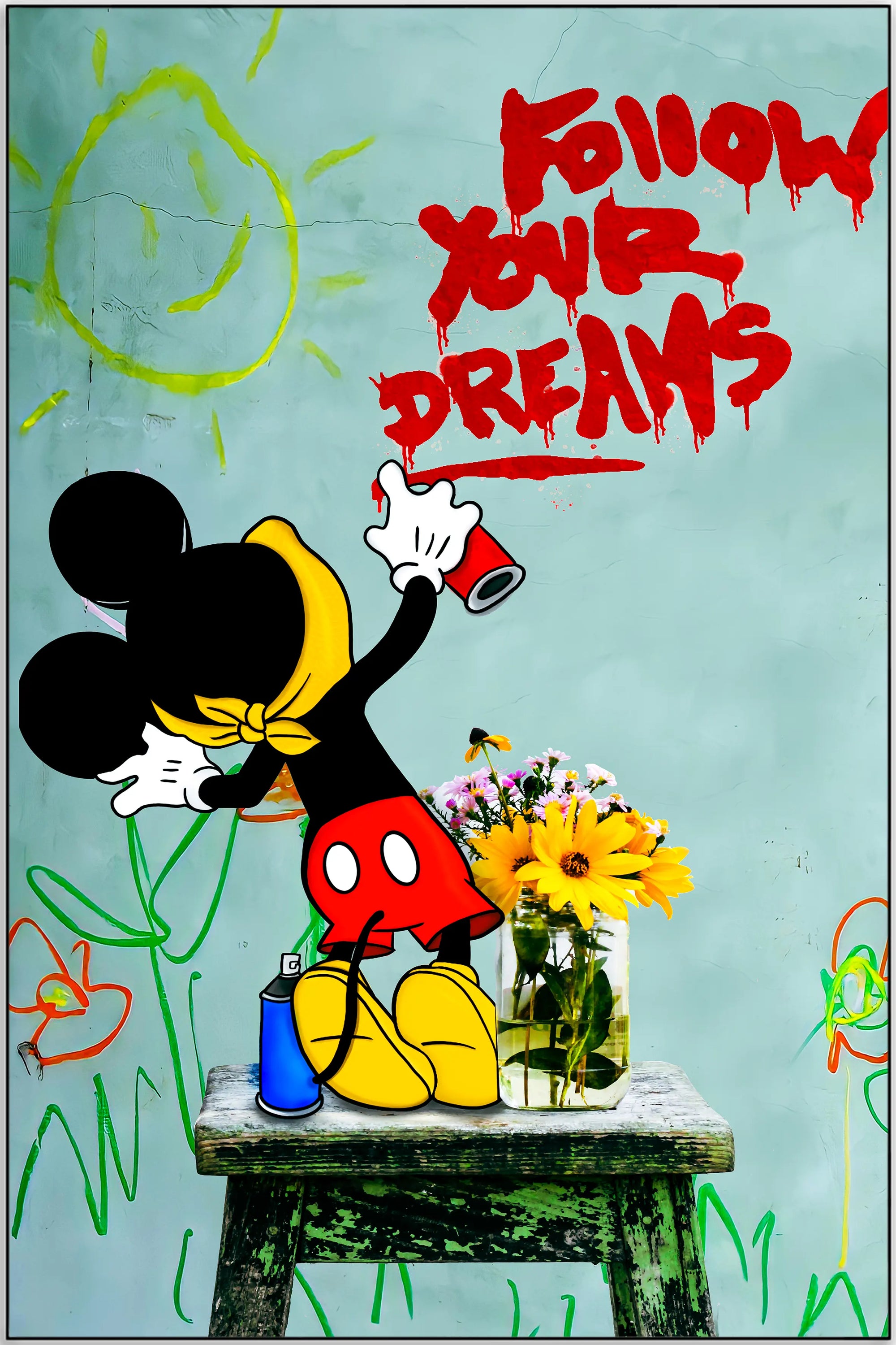 Plakat - Mickey follow your dreams - admen.dk